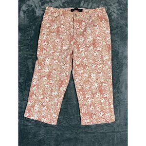 Gloria Vanderbilt Amanda Women’s Pink Floral Capri Pants Size 10P